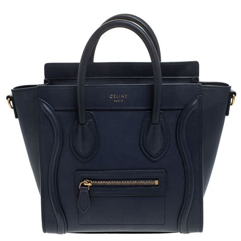 navy nano luggage tote celine